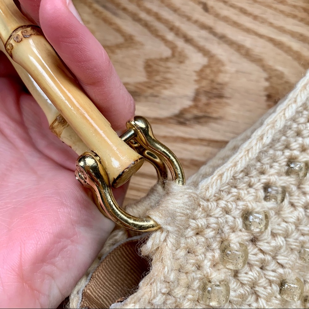 VINTAGE Woven Mini Beaded Boho Handbag Purse - Picture 5 of 10